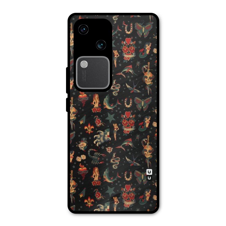 Dark Pattern Metal Back Case for Vivo V30