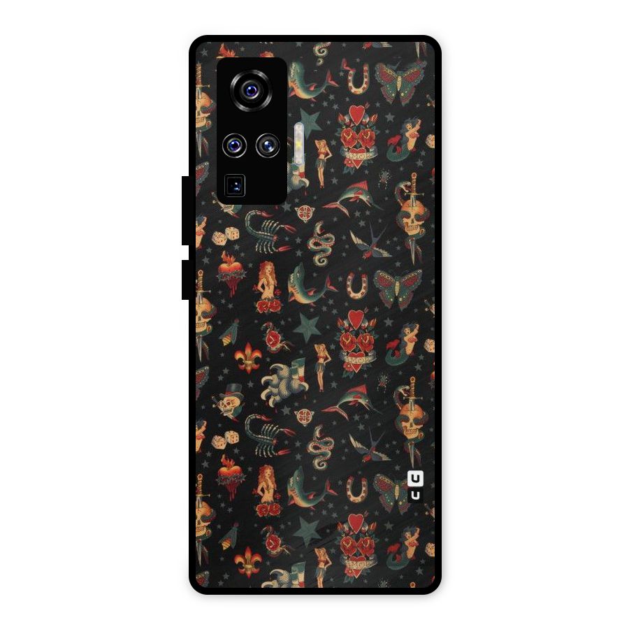 Dark Pattern Metal Back Case for Vivo X50 Pro