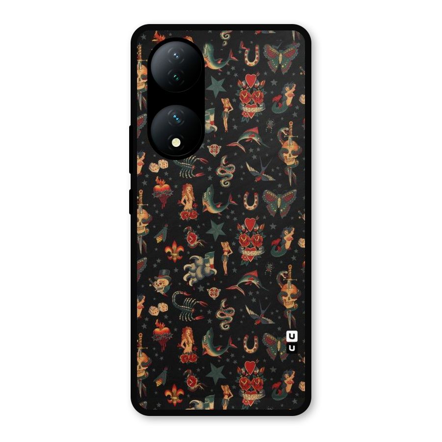 Dark Pattern Metal Back Case for Vivo Y100a