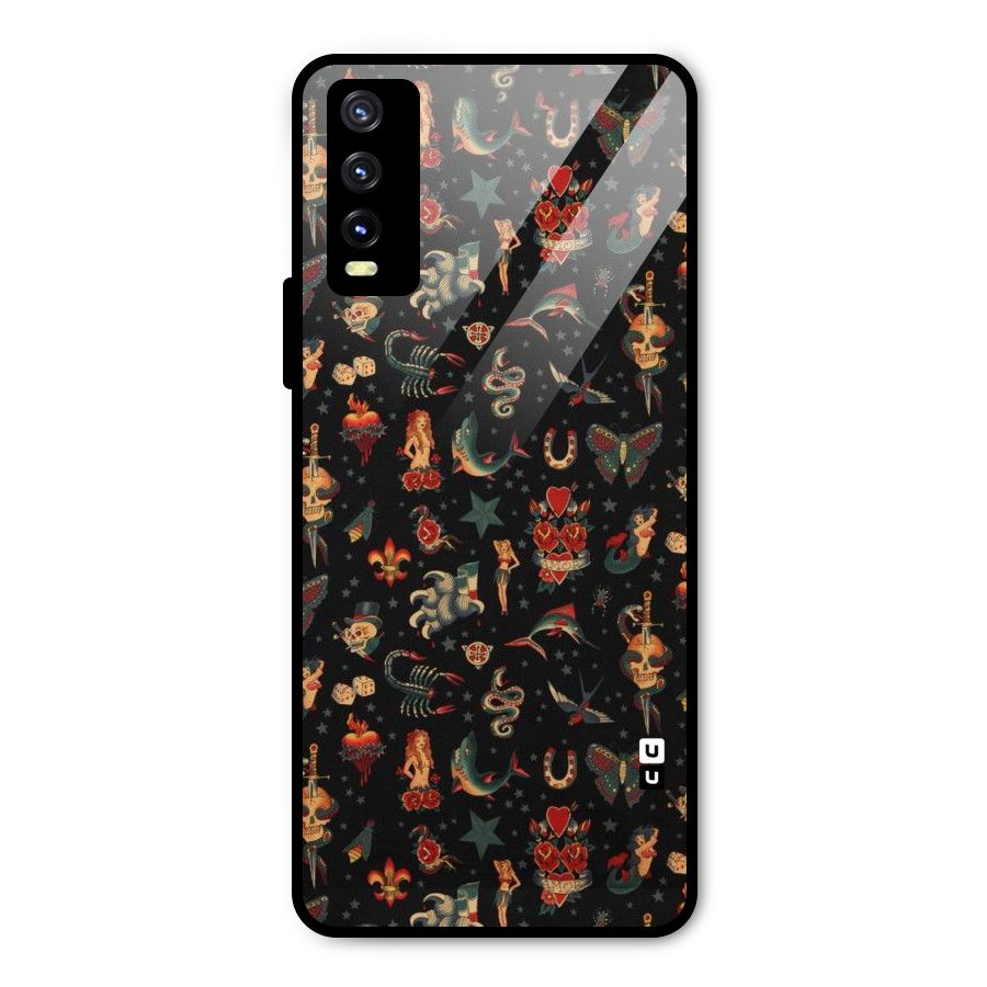 Dark Pattern Metal Back Case for Vivo Y20g