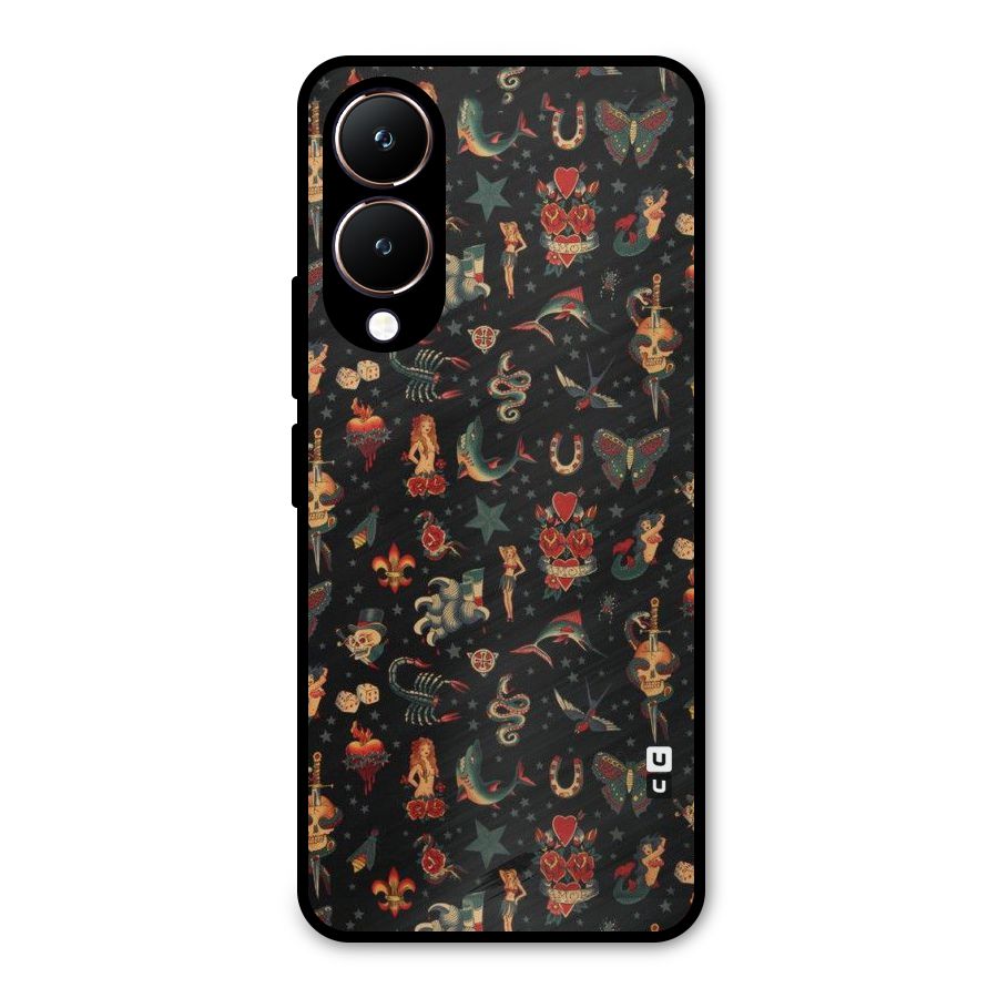 Dark Pattern Metal Back Case for Vivo Y28