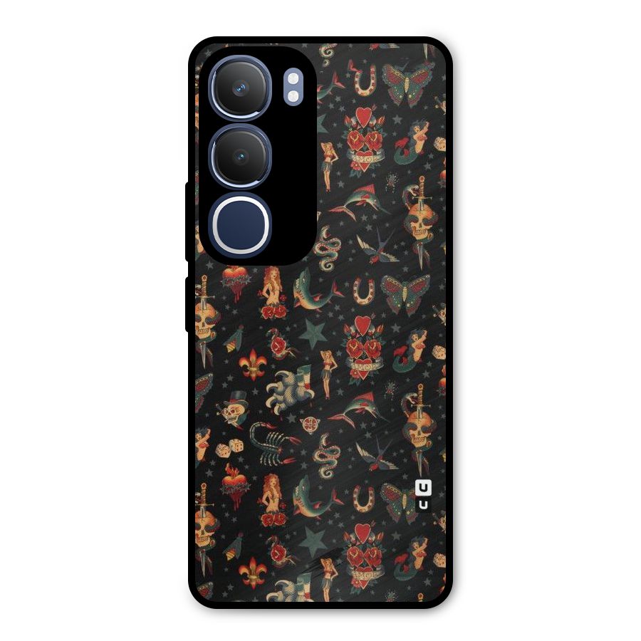 Dark Pattern Metal Back Case for Vivo Y29
