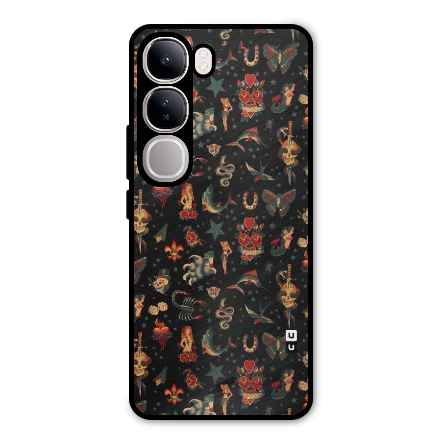 Dark Pattern Metal Back Case for Vivo Y300