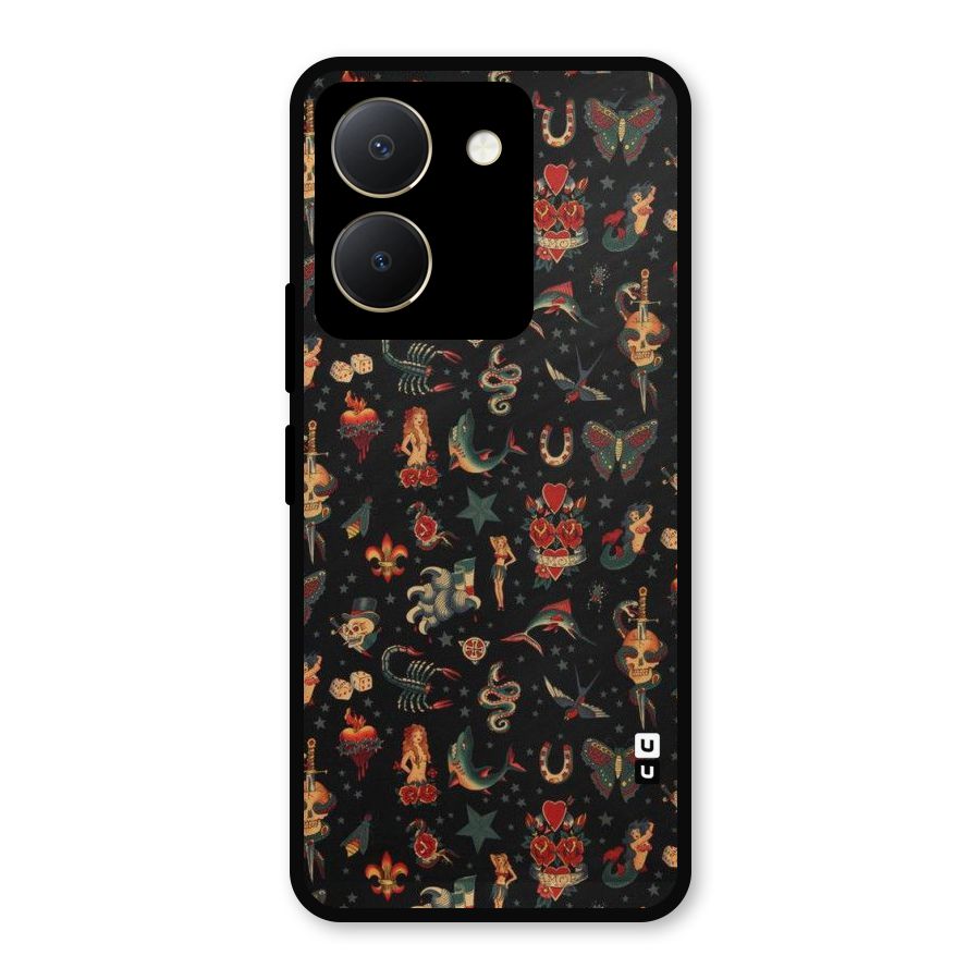 Dark Pattern Metal Back Case for Vivo Y36