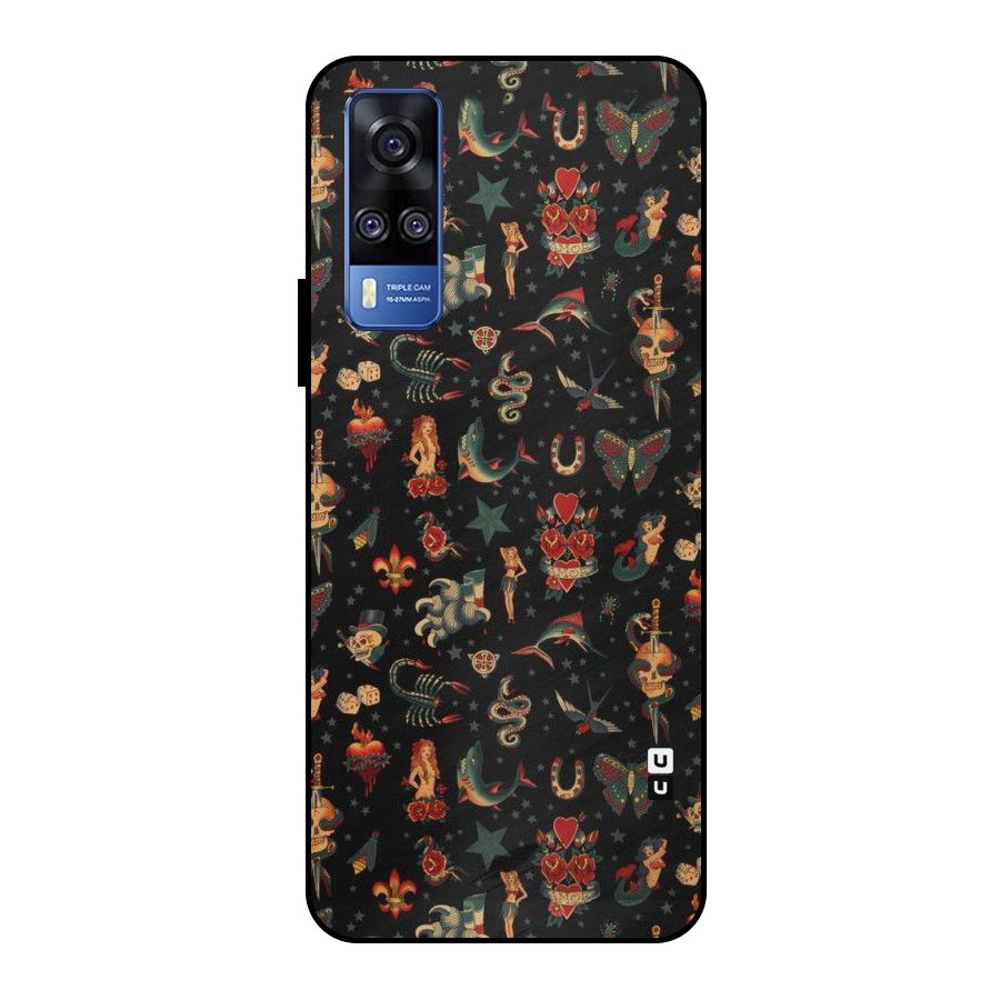 Dark Pattern Metal Back Case for Vivo Y51