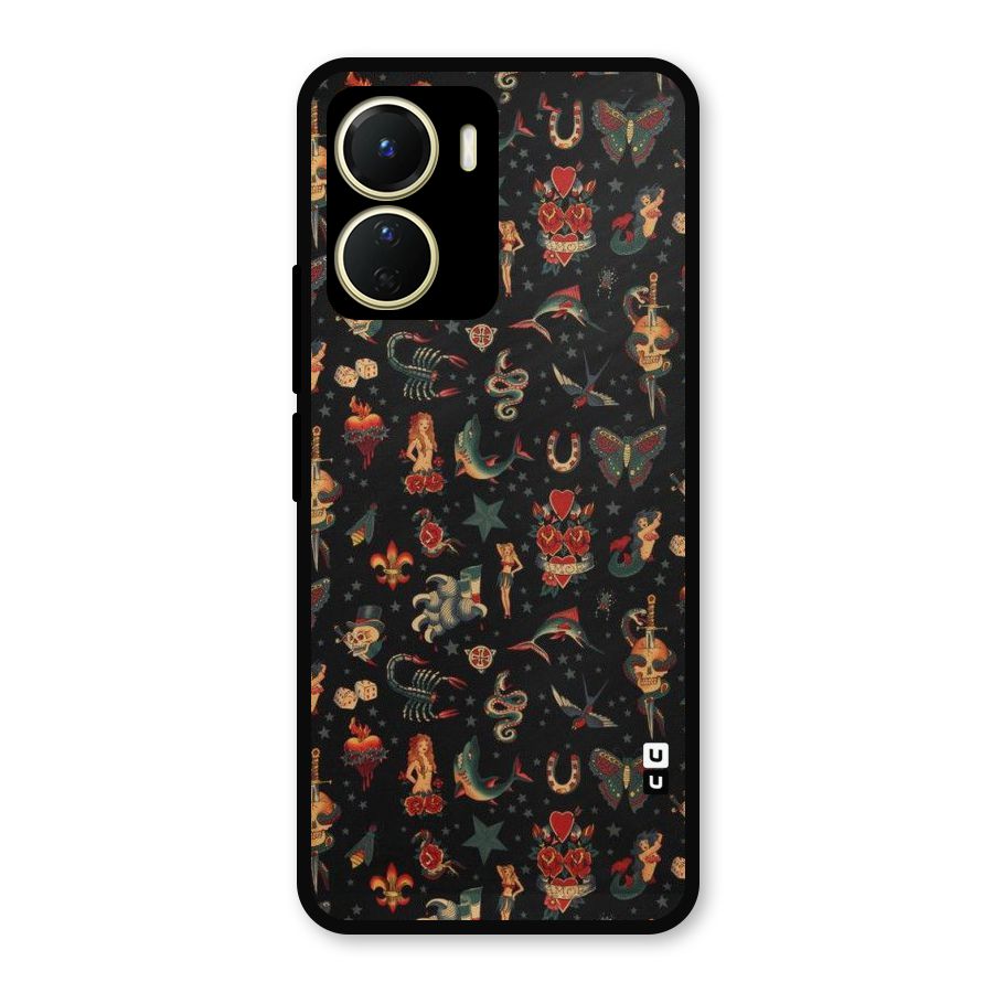 Dark Pattern Metal Back Case for Vivo Y56
