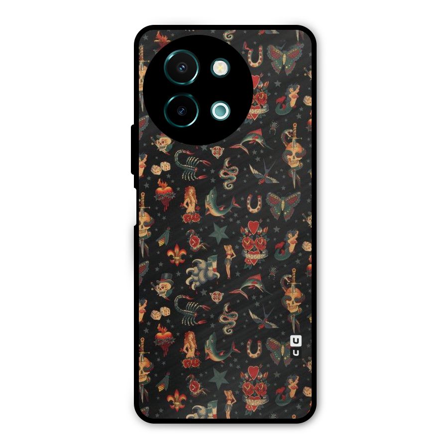 Dark Pattern Metal Back Case for Vivo Y58