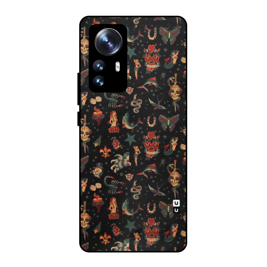 Dark Pattern Metal Back Case for Xiaomi 12 Pro