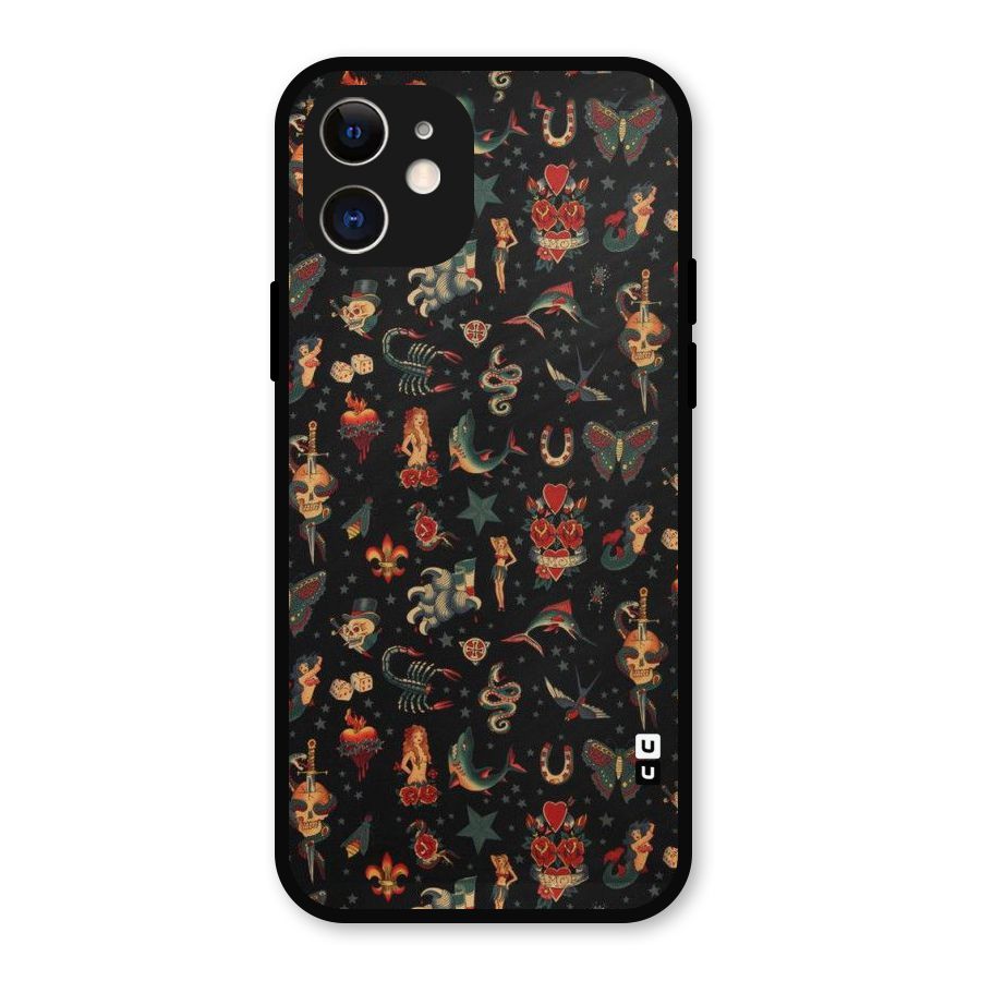 Dark Pattern Metal Back Case for iPhone 12