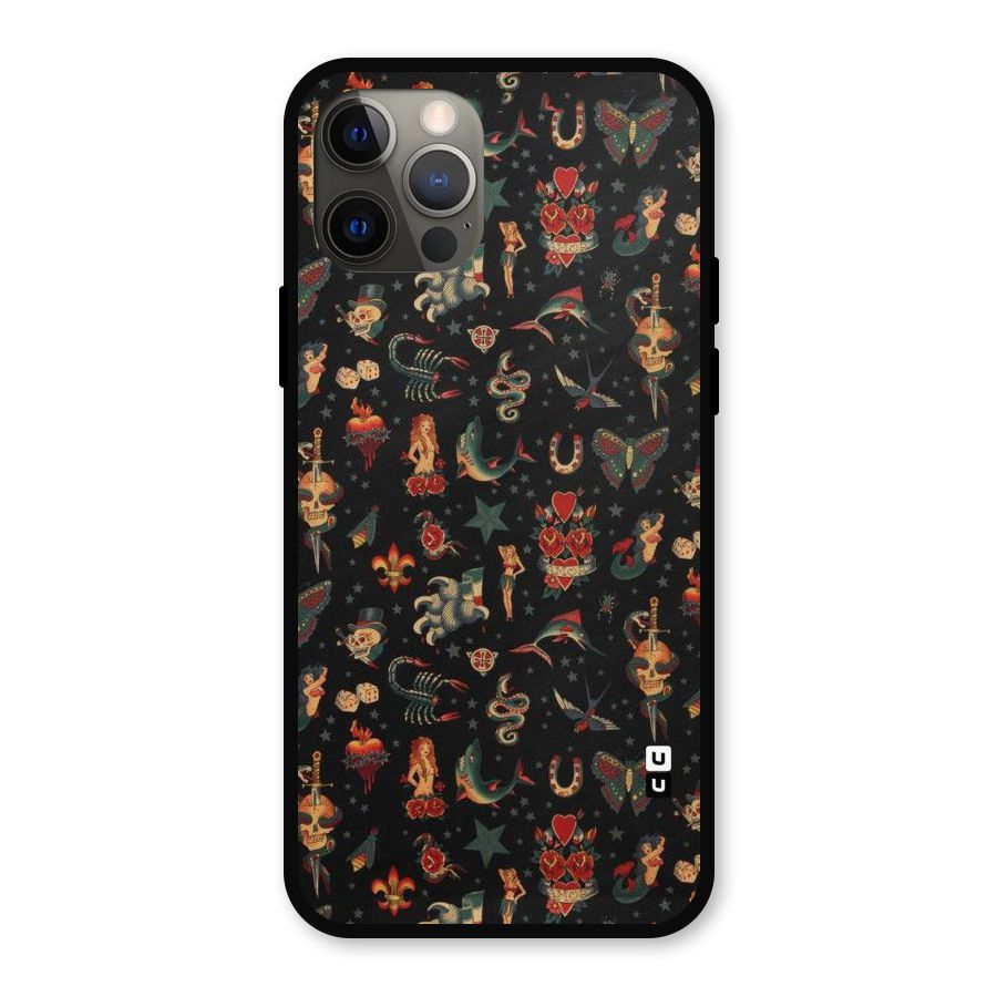 Dark Pattern Metal Back Case for iPhone 12 Pro