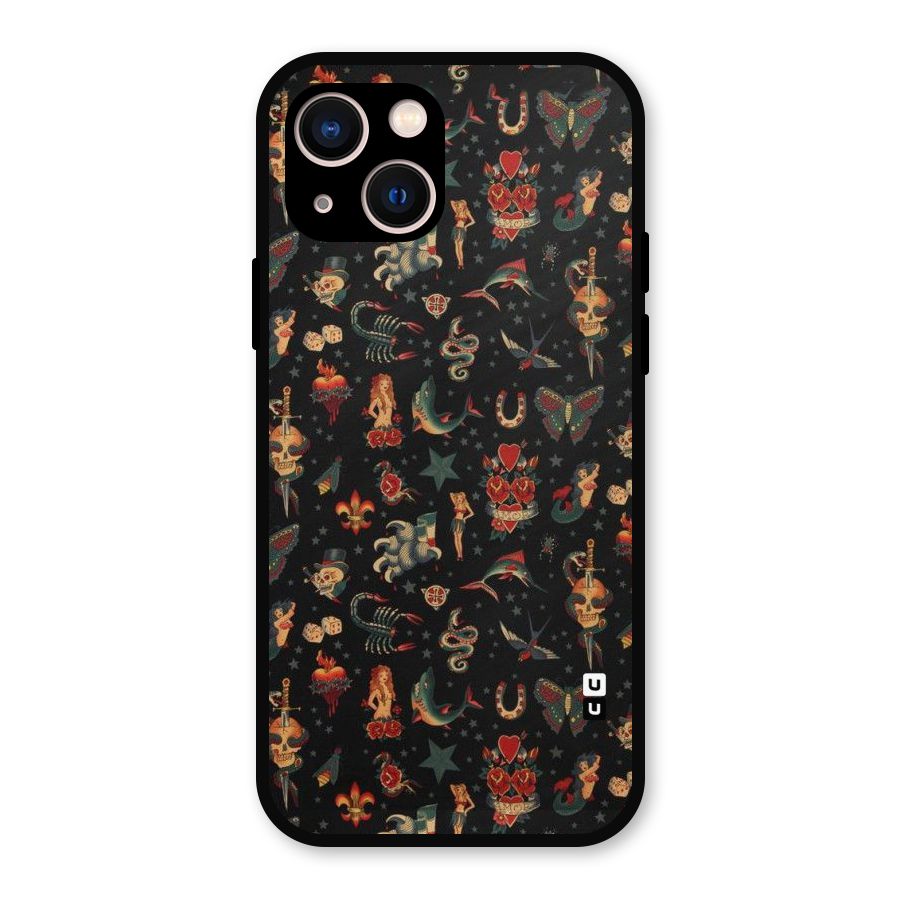 Dark Pattern Metal Back Case for iPhone 13