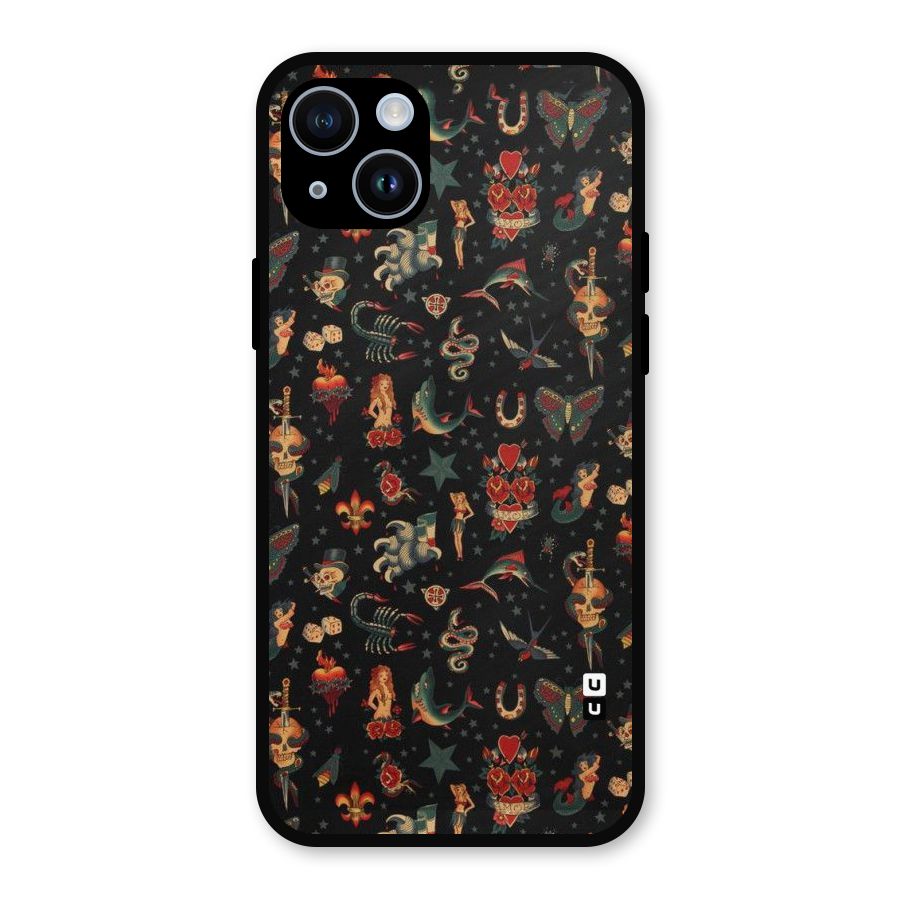 Dark Pattern Metal Back Case for iPhone 14