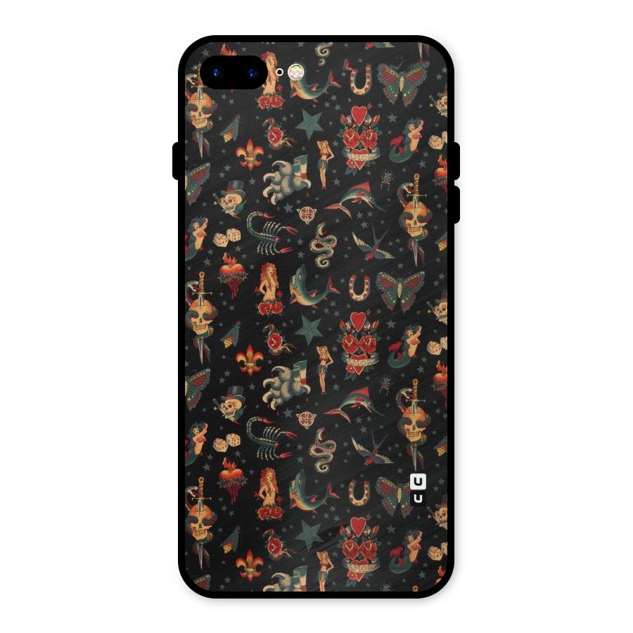 Dark Pattern Metal Back Case for iPhone 8 Plus
