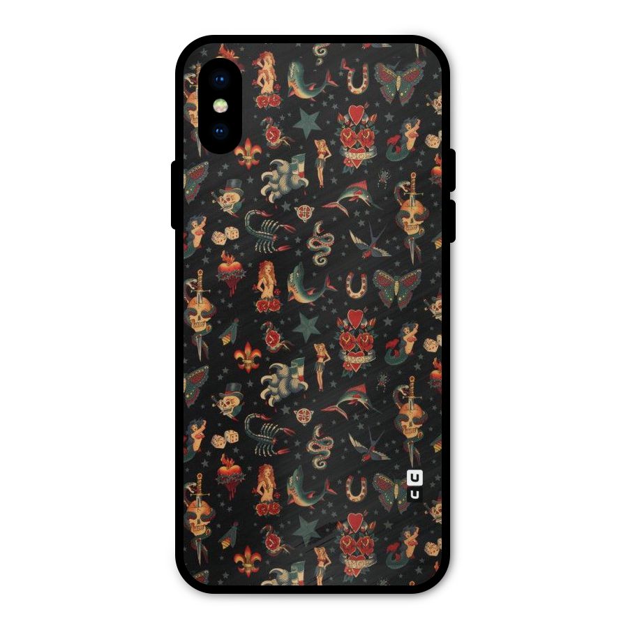 Dark Pattern Metal Back Case for iPhone XS