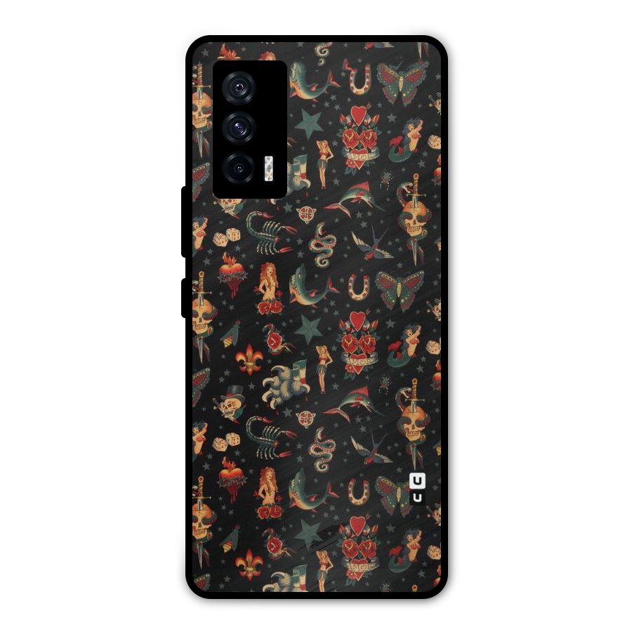 Dark Pattern Metal Back Case for iQOO 7 5G