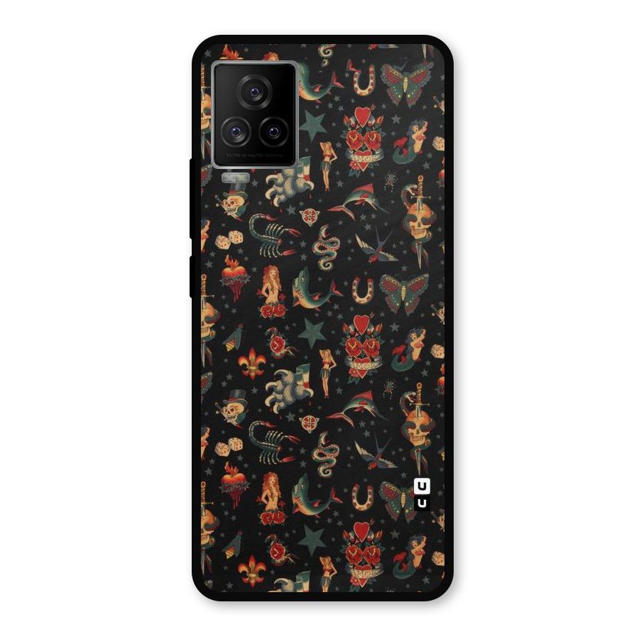Dark Pattern Metal Back Case for iQOO 7 Legend 5G