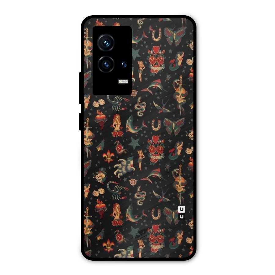 Dark Pattern Metal Back Case for iQOO 9 5G