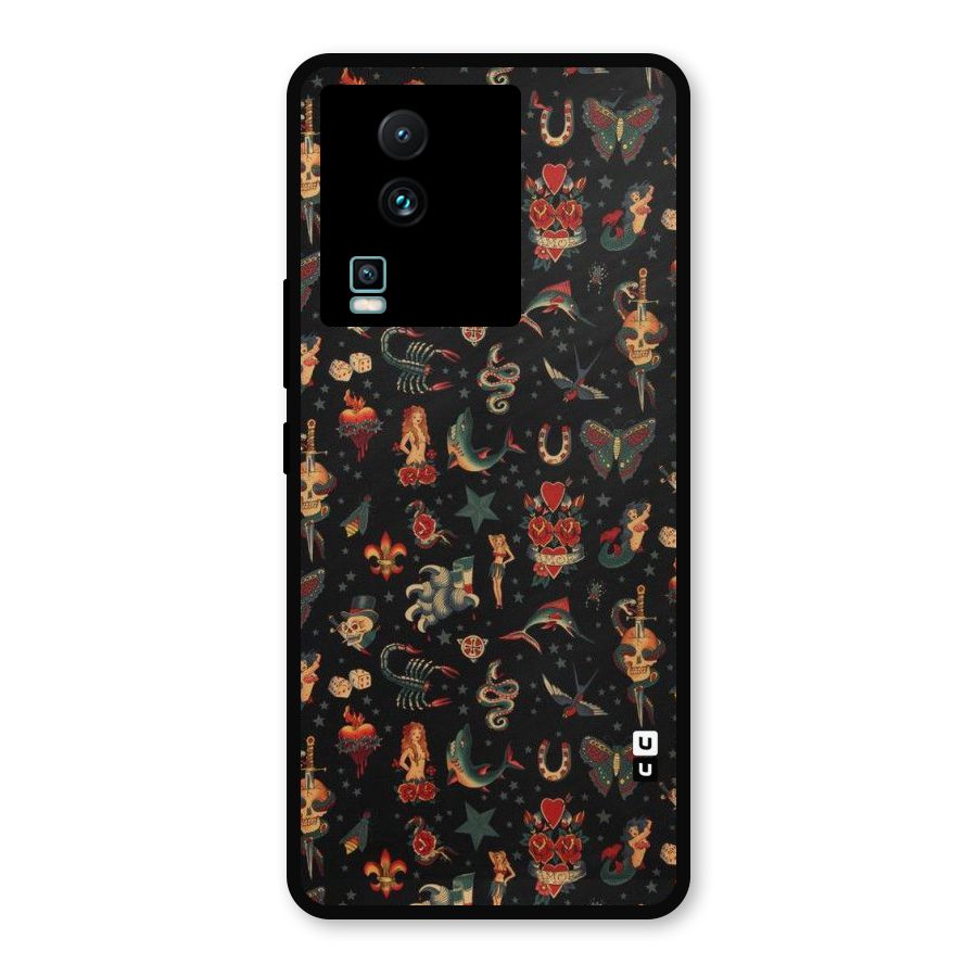 Dark Pattern Metal Back Case for iQOO Neo 7