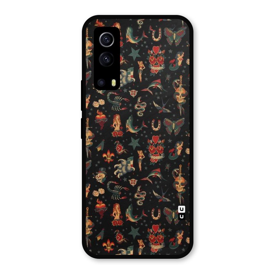 Dark Pattern Metal Back Case for iQOO Z3