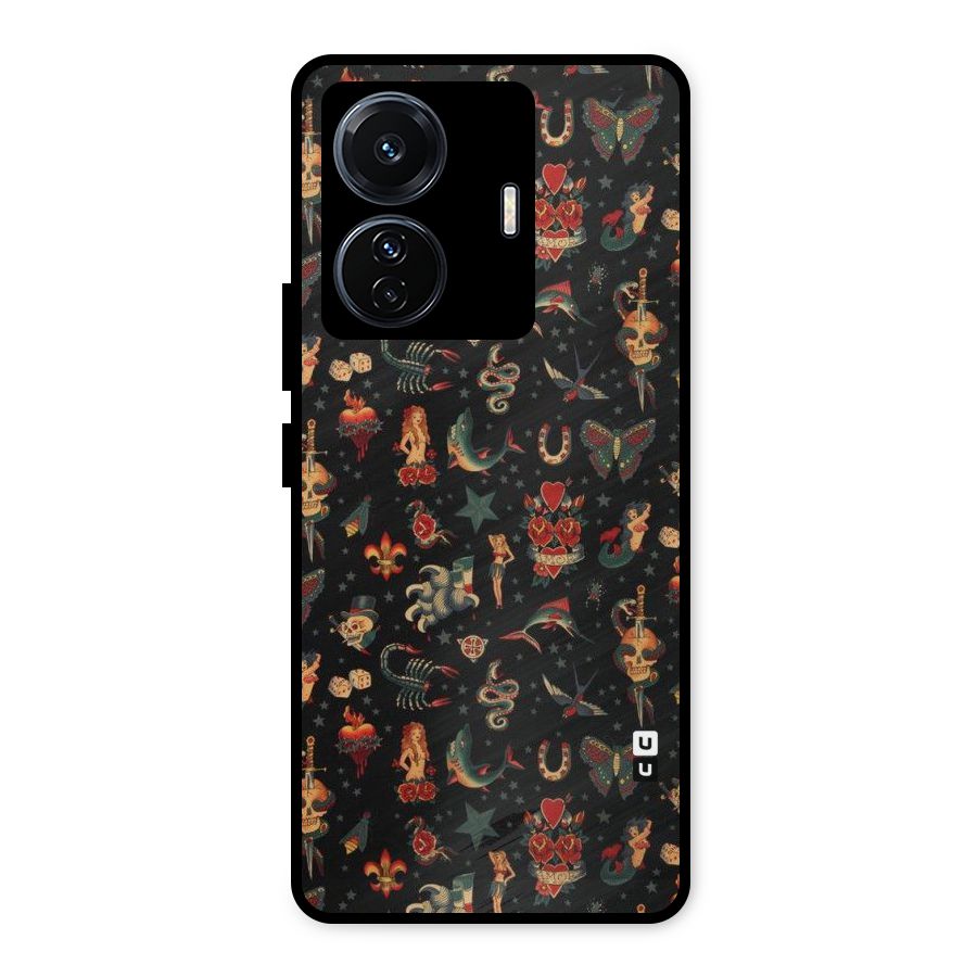 Dark Pattern Metal Back Case for iQOO Z6