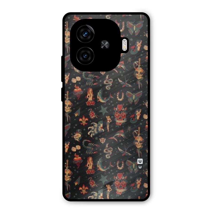 Dark Pattern Metal Back Case for iQOO Z9 Turbo