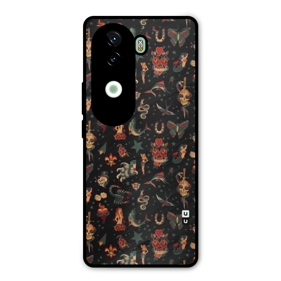 Dark Pattern Metal Back Case for iQOO Z9s