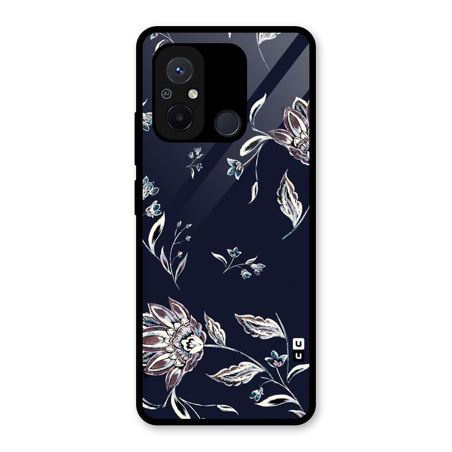 Dark Petals Glass Back Case for Redmi 12C
