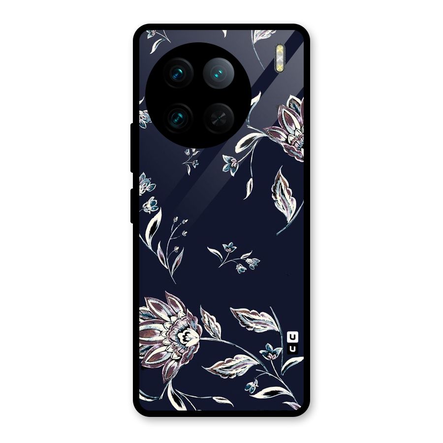 Dark Petals Glass Back Case for Vivo X90 Pro