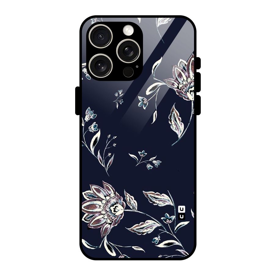 Dark Petals Glass Back Case for iPhone 15 Pro Max
