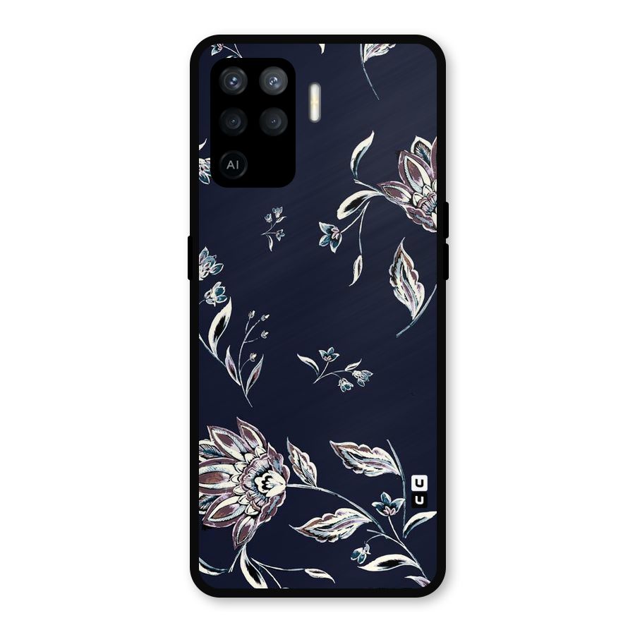 Dark Petals Metal Back Case for Oppo F19 Pro