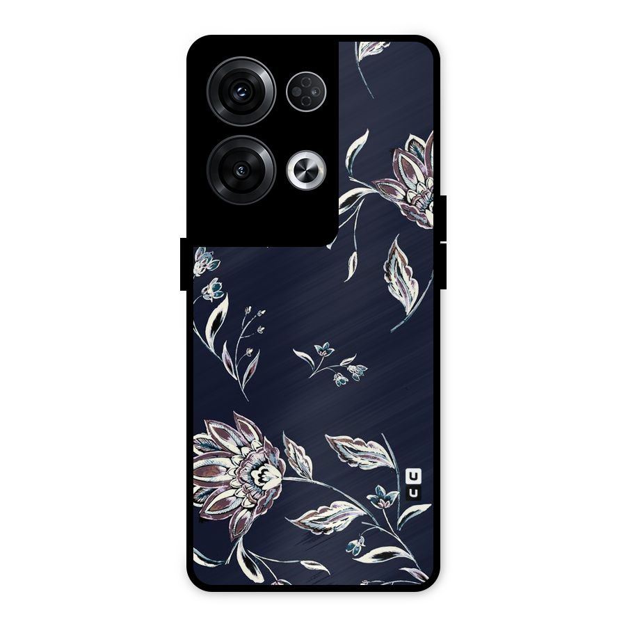 Dark Petals Metal Back Case for Oppo Reno8 Pro 5G