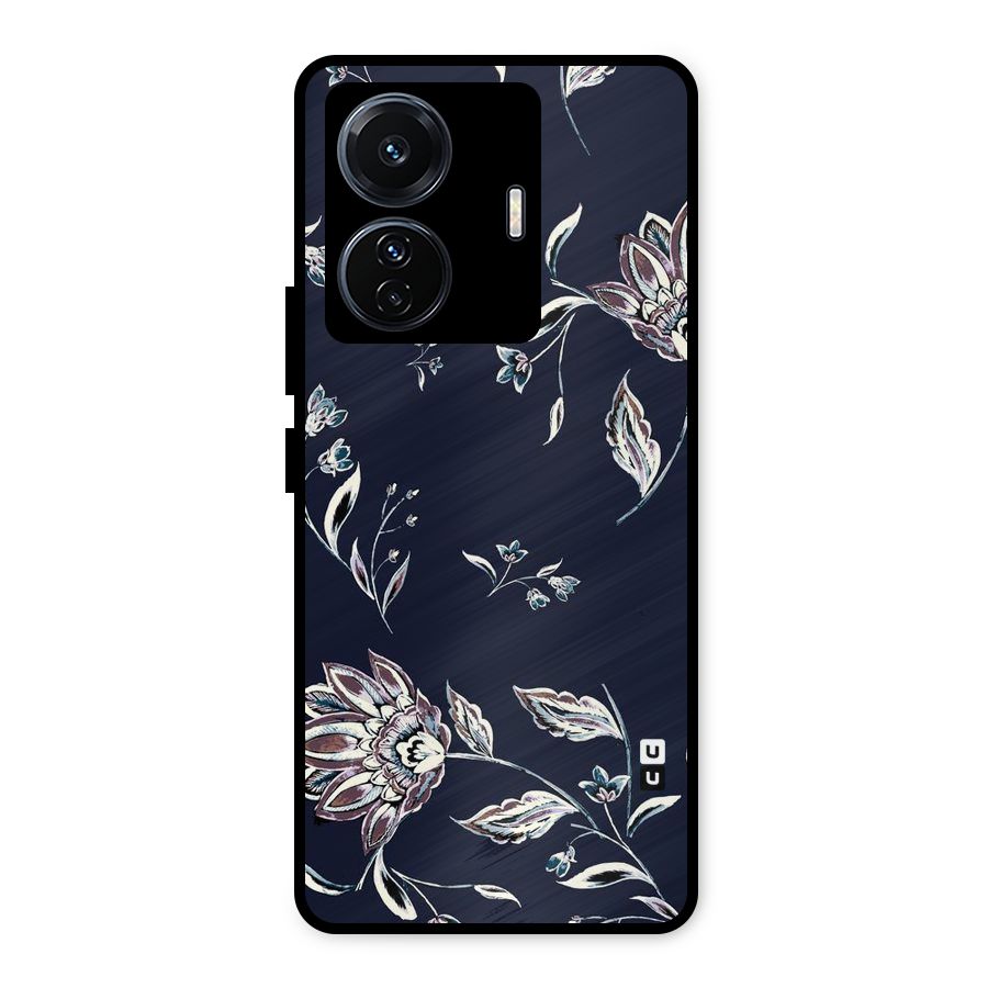 Dark Petals Metal Back Case for Vivo T1 Pro