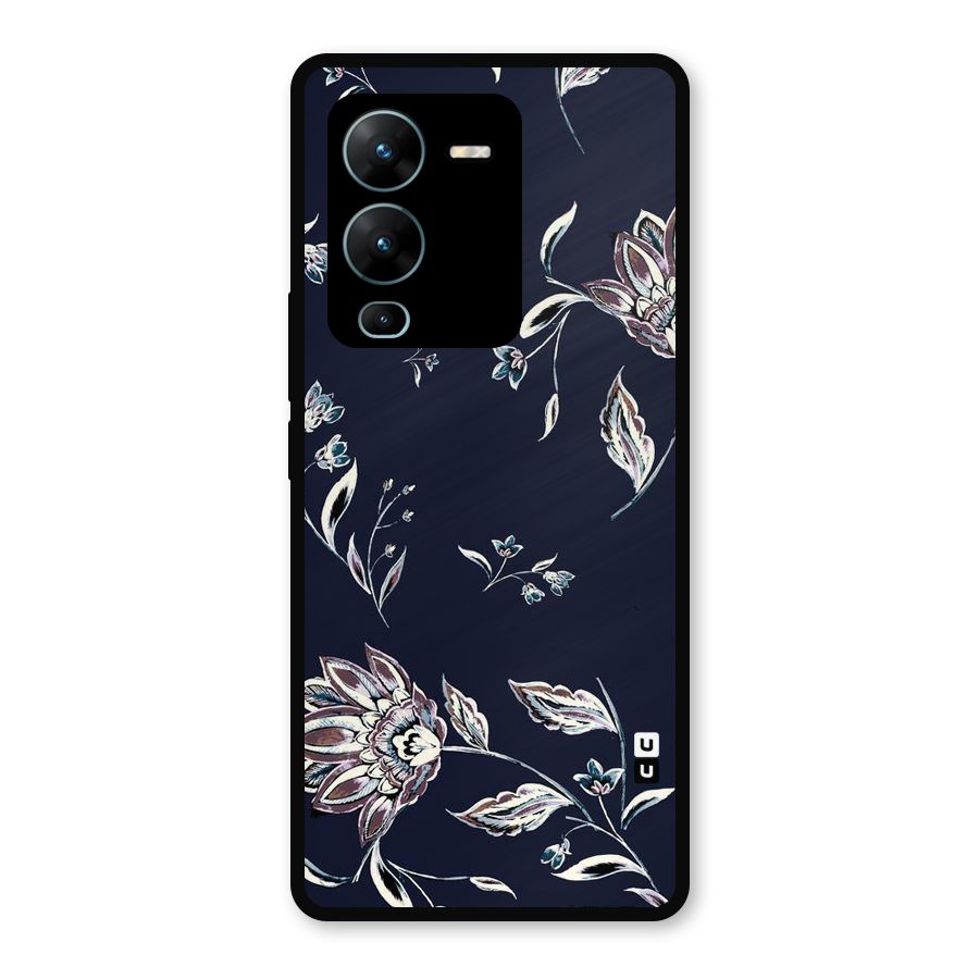 Dark Petals Metal Back Case for Vivo V25 Pro