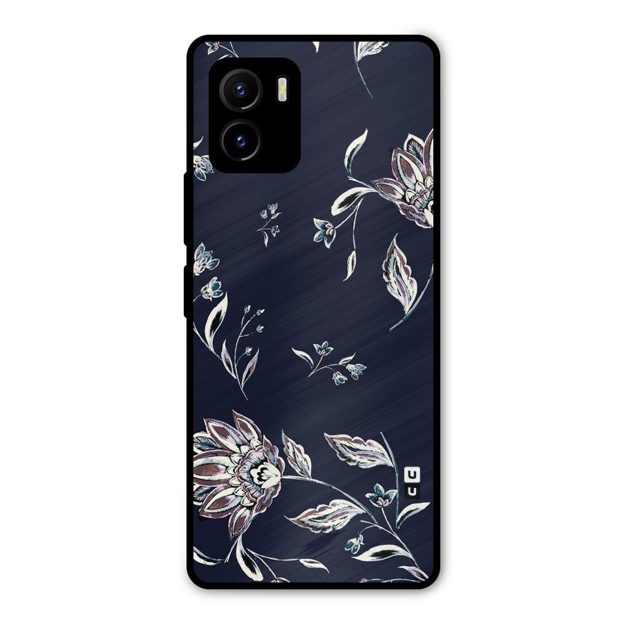 Dark Petals Metal Back Case for Vivo Y15s