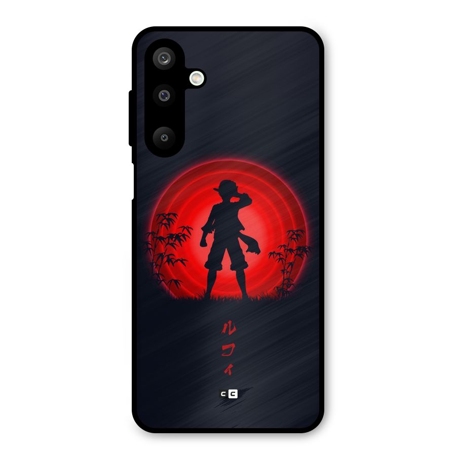 Dark Red Luffy Metal Back Case for Galaxy M16