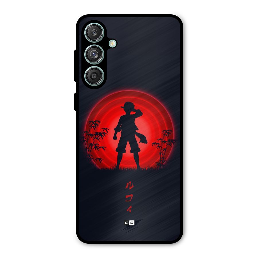 Dark Red Luffy Metal Back Case for Galaxy M55 5G