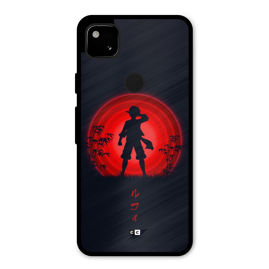 Dark Red Luffy Metal Back Case for Google Pixel 4a