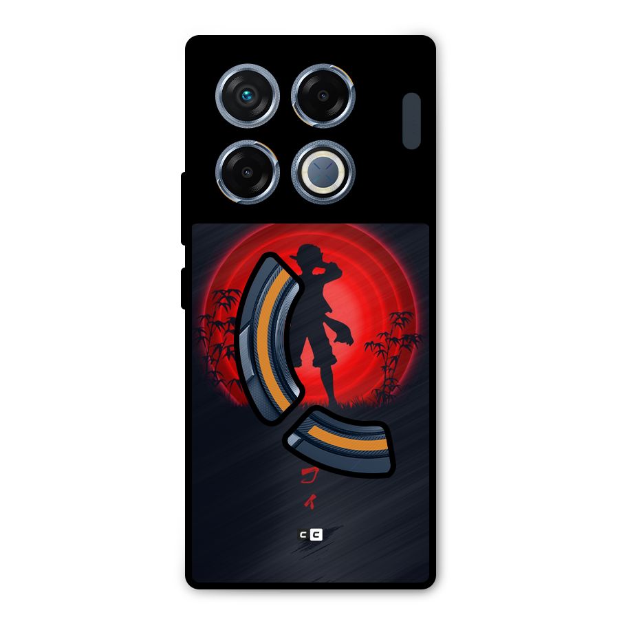 Dark Red Luffy Metal Back Case for Infinix GT 20 Pro