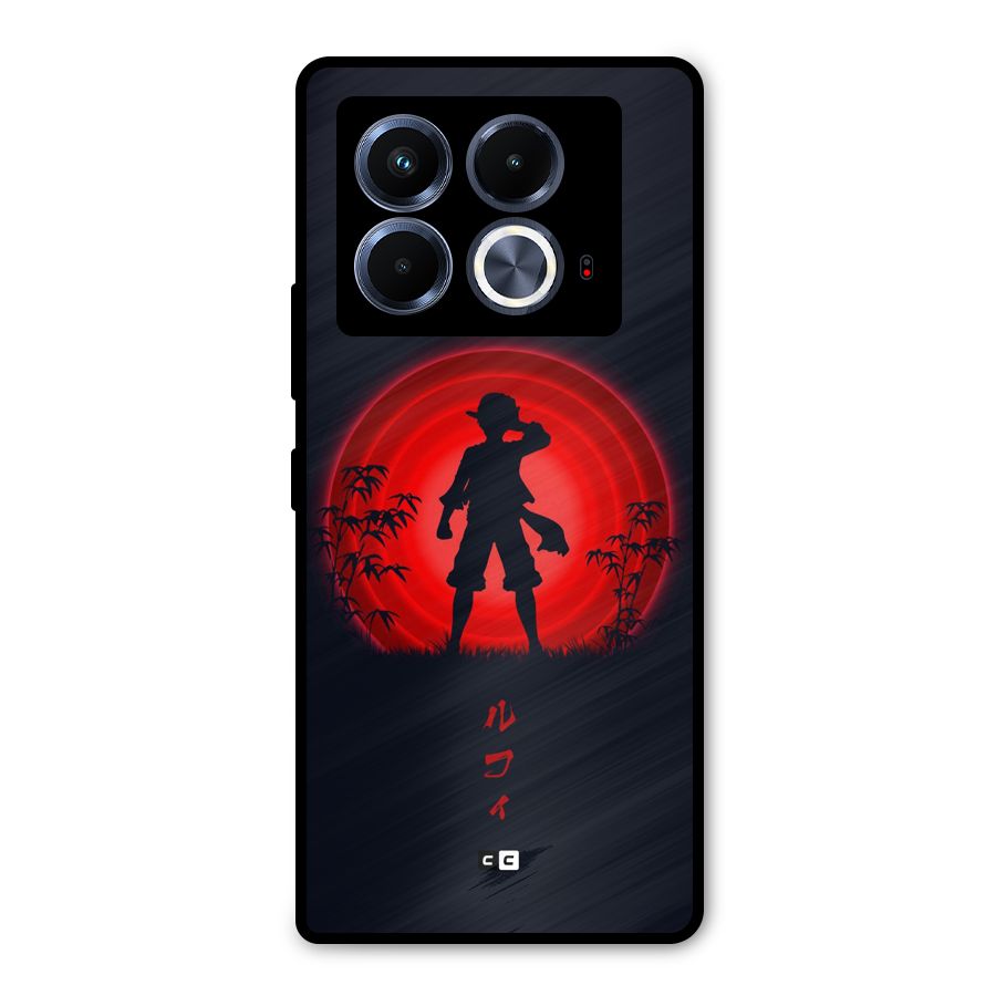 Dark Red Luffy Metal Back Case for Infinix Note 40 5G