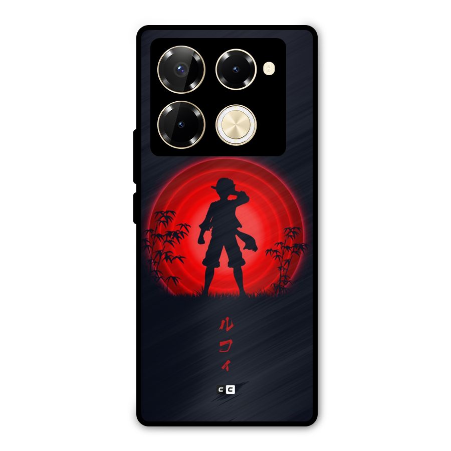 Dark Red Luffy Metal Back Case for Infinix Note 40 Pro Plus