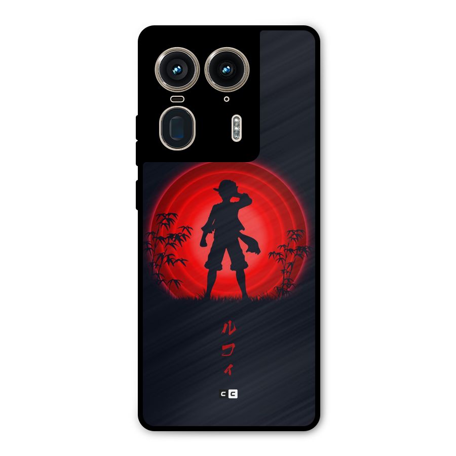 Dark Red Luffy Metal Back Case for Motorola Edge 50 Ultra
