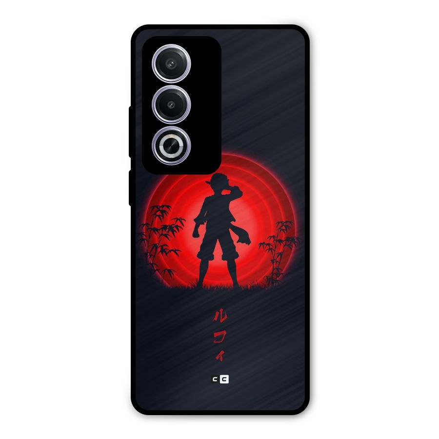 Dark Red Luffy Metal Back Case for Oppo K12x