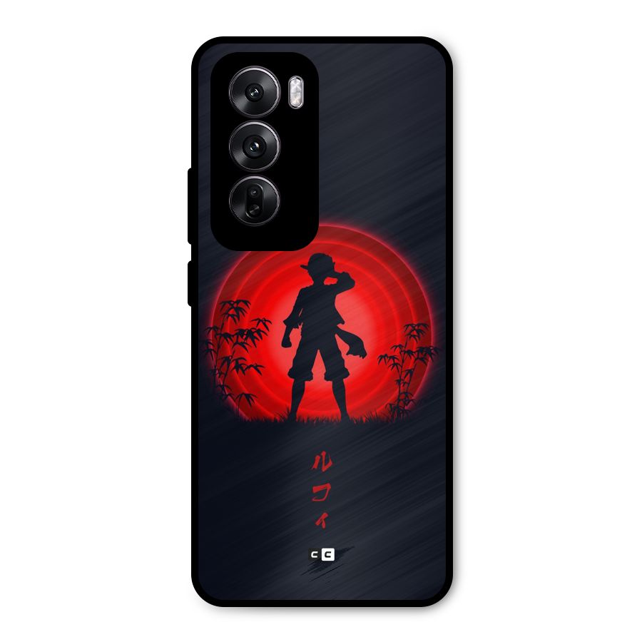 Dark Red Luffy Metal Back Case for Oppo Reno12