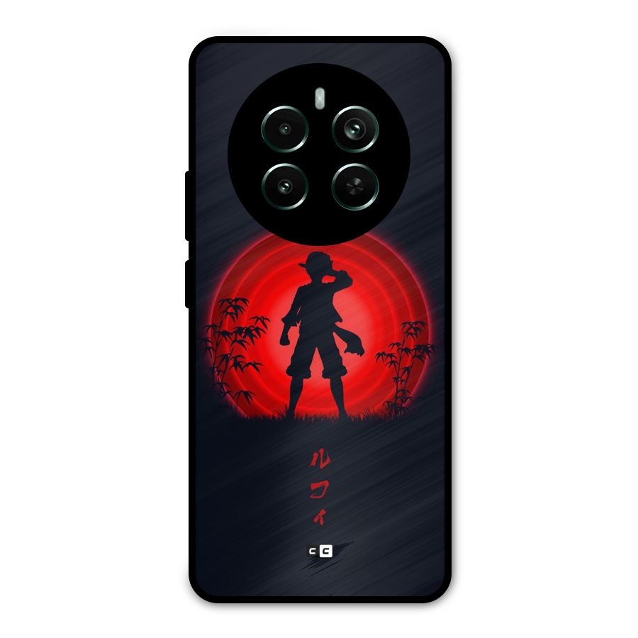 Dark Red Luffy Metal Back Case for Realme 12 Pro Plus