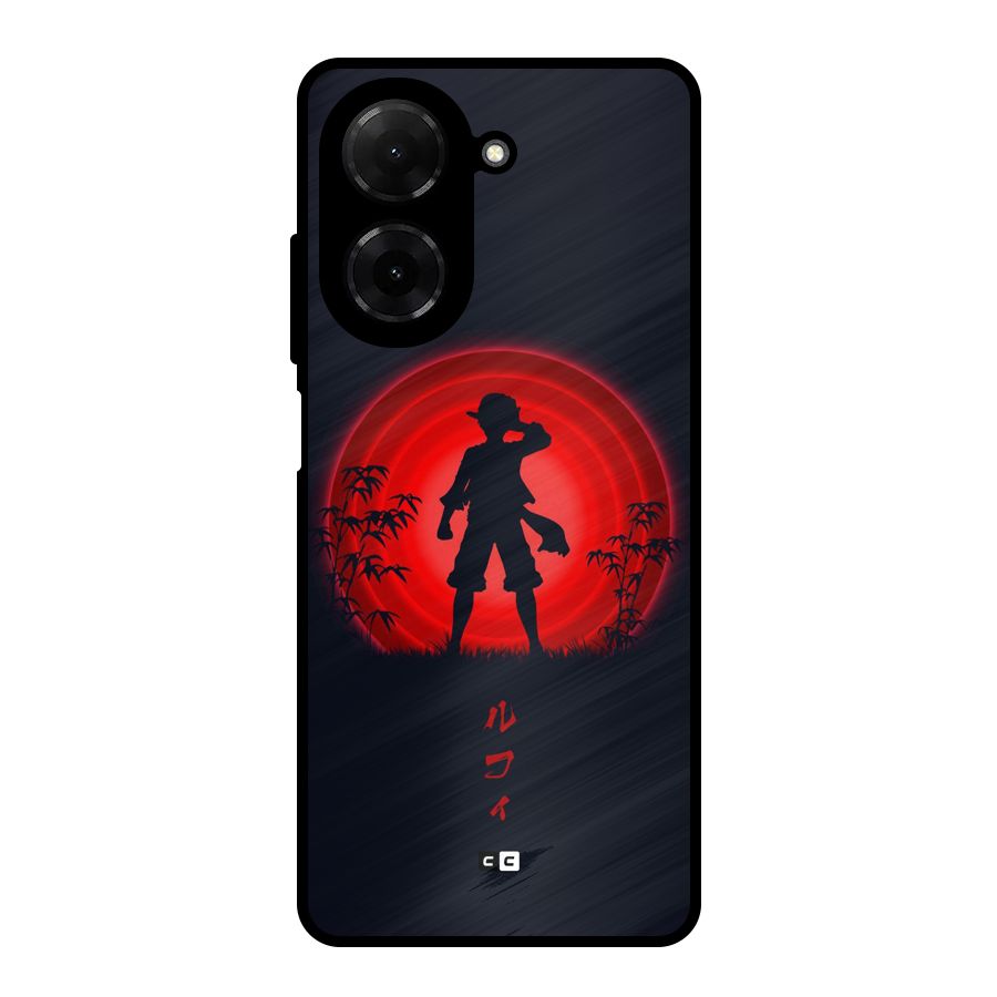 Dark Red Luffy Metal Back Case for Redmi A5 4G