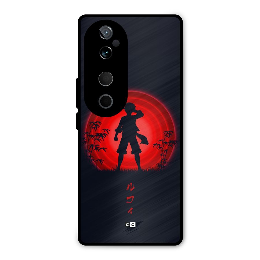 Dark Red Luffy Metal Back Case for Vivo T3 Ultra