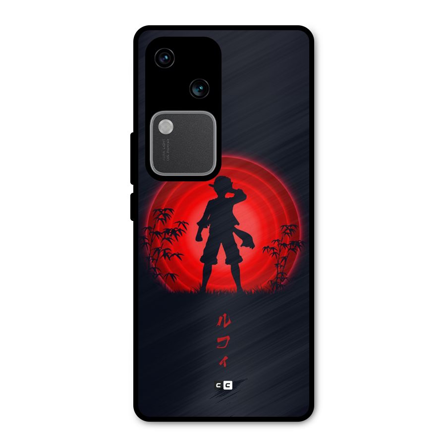Dark Red Luffy Metal Back Case for Vivo V30