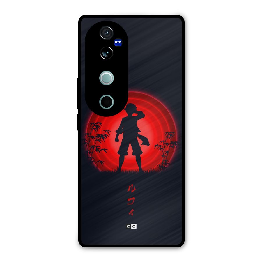 Dark Red Luffy Metal Back Case for Vivo V40