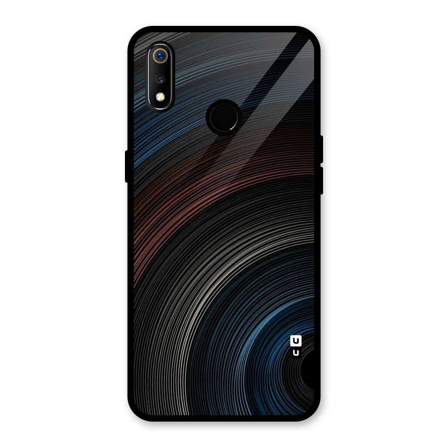 Dark Shade Swirls Glass Back Case for Realme 3i