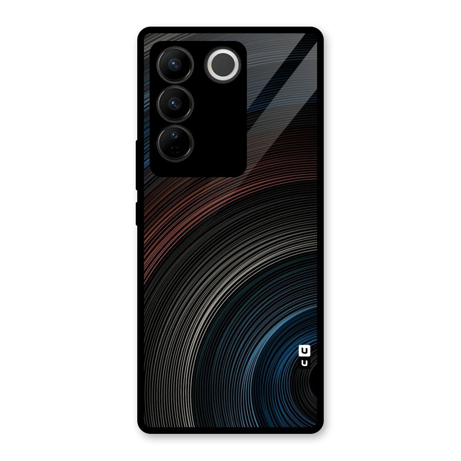 Dark Shade Swirls Glass Back Case for Vivo V27